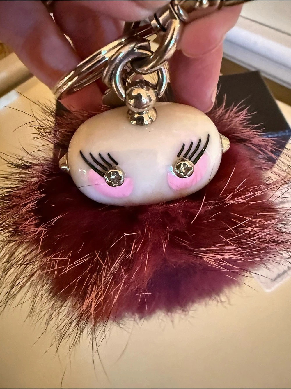 Prada Collectible Fur Robot Doll Bag Charm – Burgundy - Picture 3 of 4